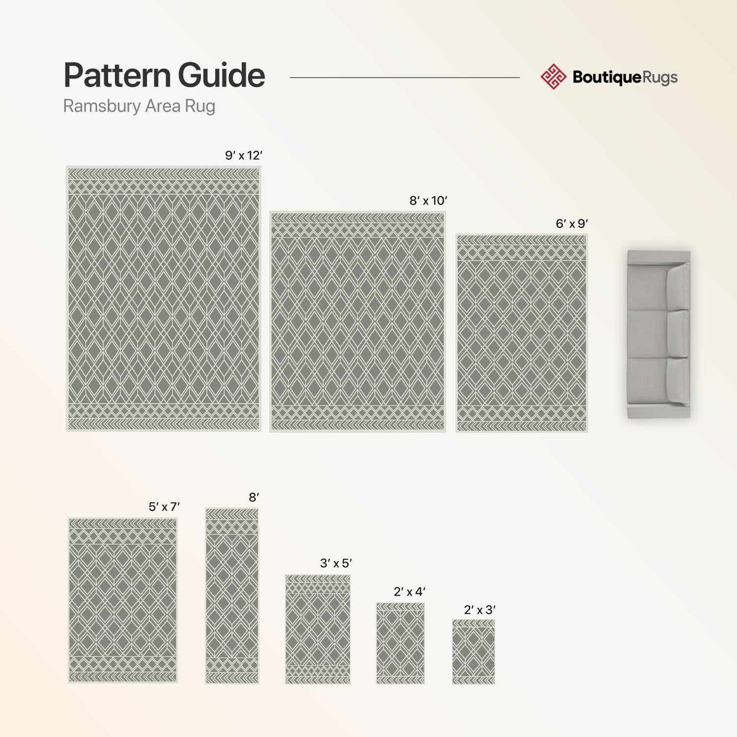 Ramsbury Beige Trellis Wool Rug