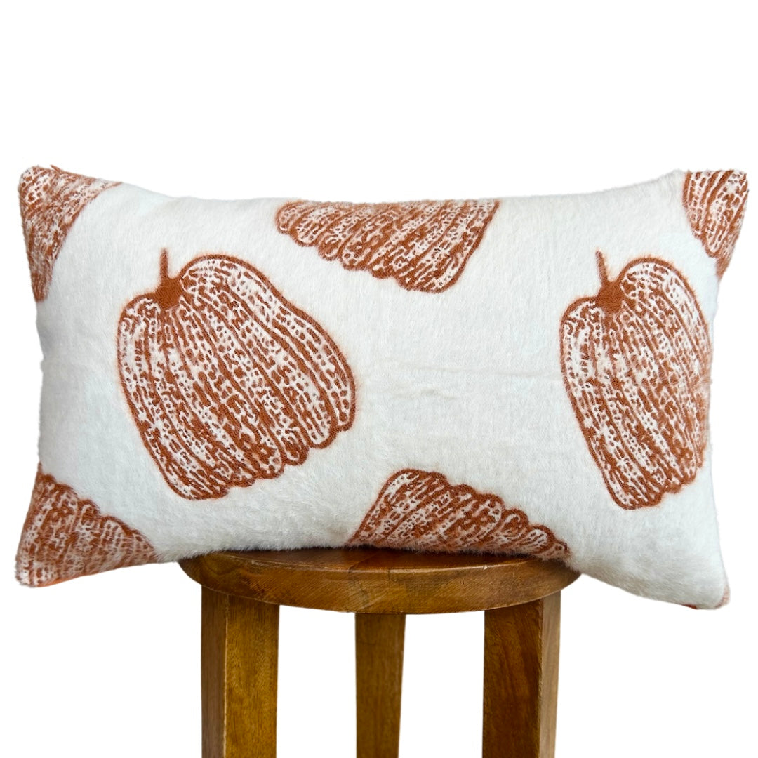 White pumpkin lumbar pillow cover PREORDER