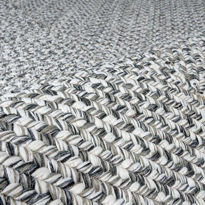 Cream Charcoal Braided Faux Jute Rug