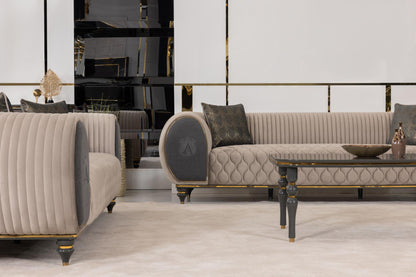 Capella Beige/Gray Living Room Set