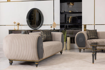 Capella Beige/Gray Living Room Set