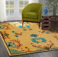 Multi Size Beige, Aqua Machine-Made Polypropylene Cavalier Design Traditional Persian Oriental Area Rug