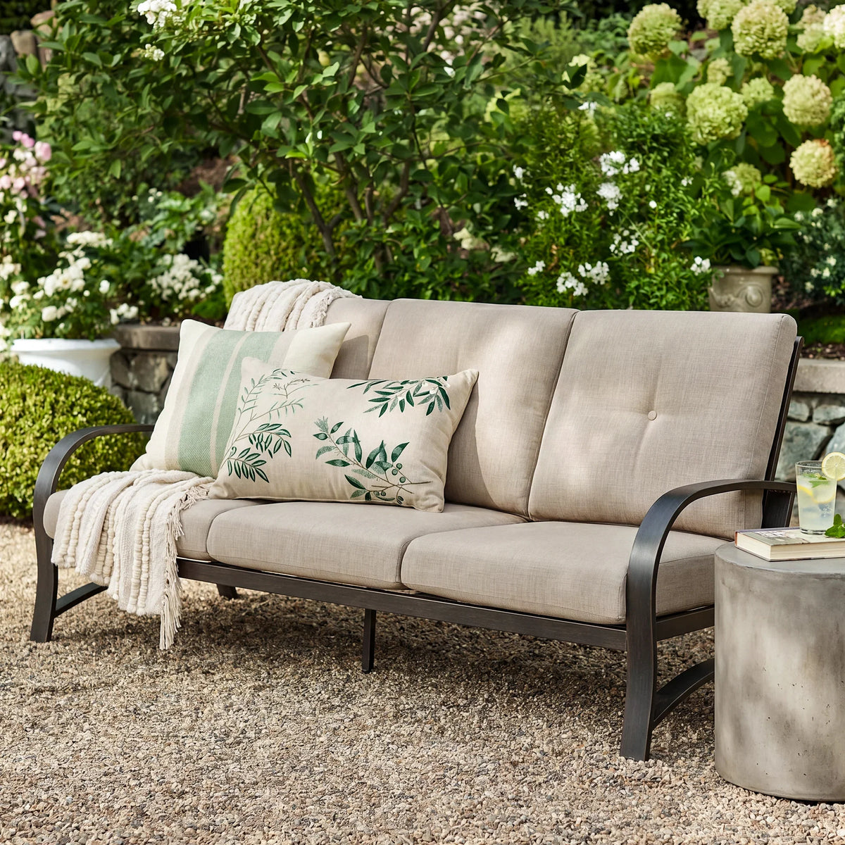 Chamber 5 Piece Aluminum Patio Furniture Sofa Sets With Round Table