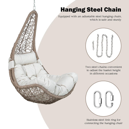 Peakhome Furnishings Outdoor Patio Wicker Swing Chair Without Stand