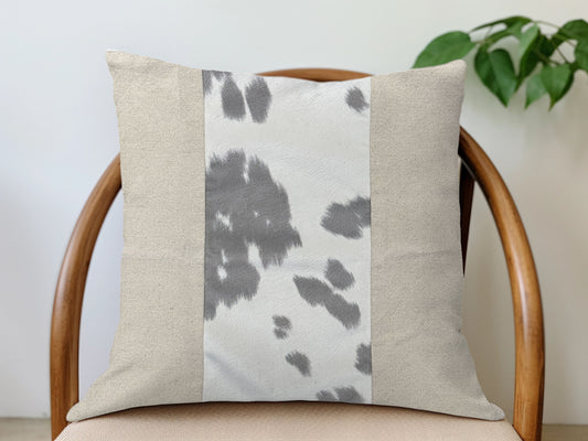 Faux Fur Cow Mezzo Pillow Cover - Gray