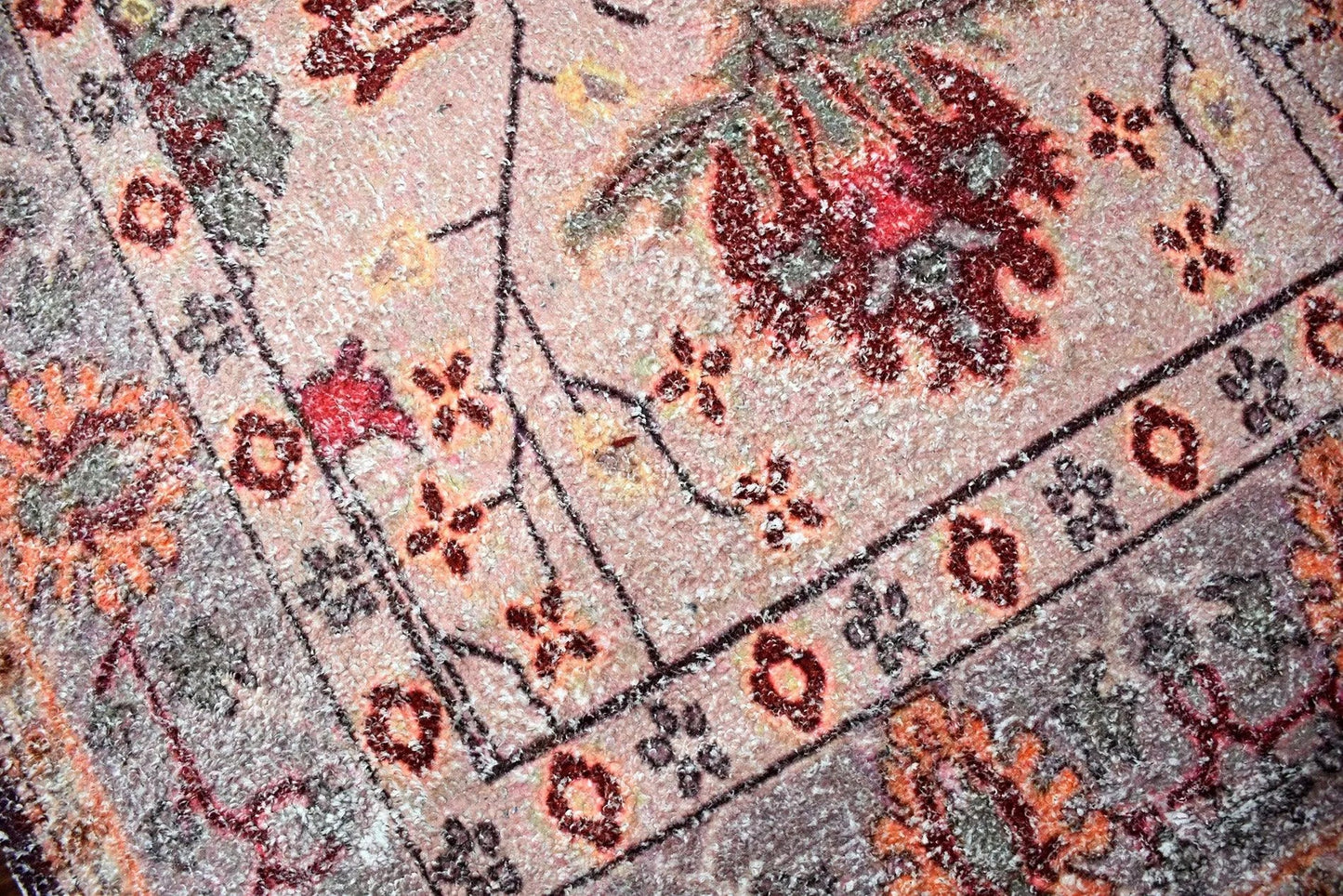 Multi Size Peach, Gray Handmade Hand-Woven Traditional Polyester Oriental Area Rug