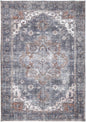 Distressed Vintage Cezanne Area in Grey Rug