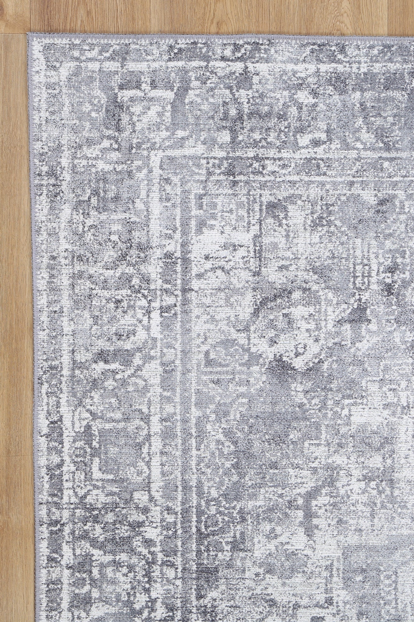 Distressed Vintage Chilaz in Grey Rug