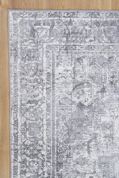 Distressed Vintage Chilaz in Grey Rug