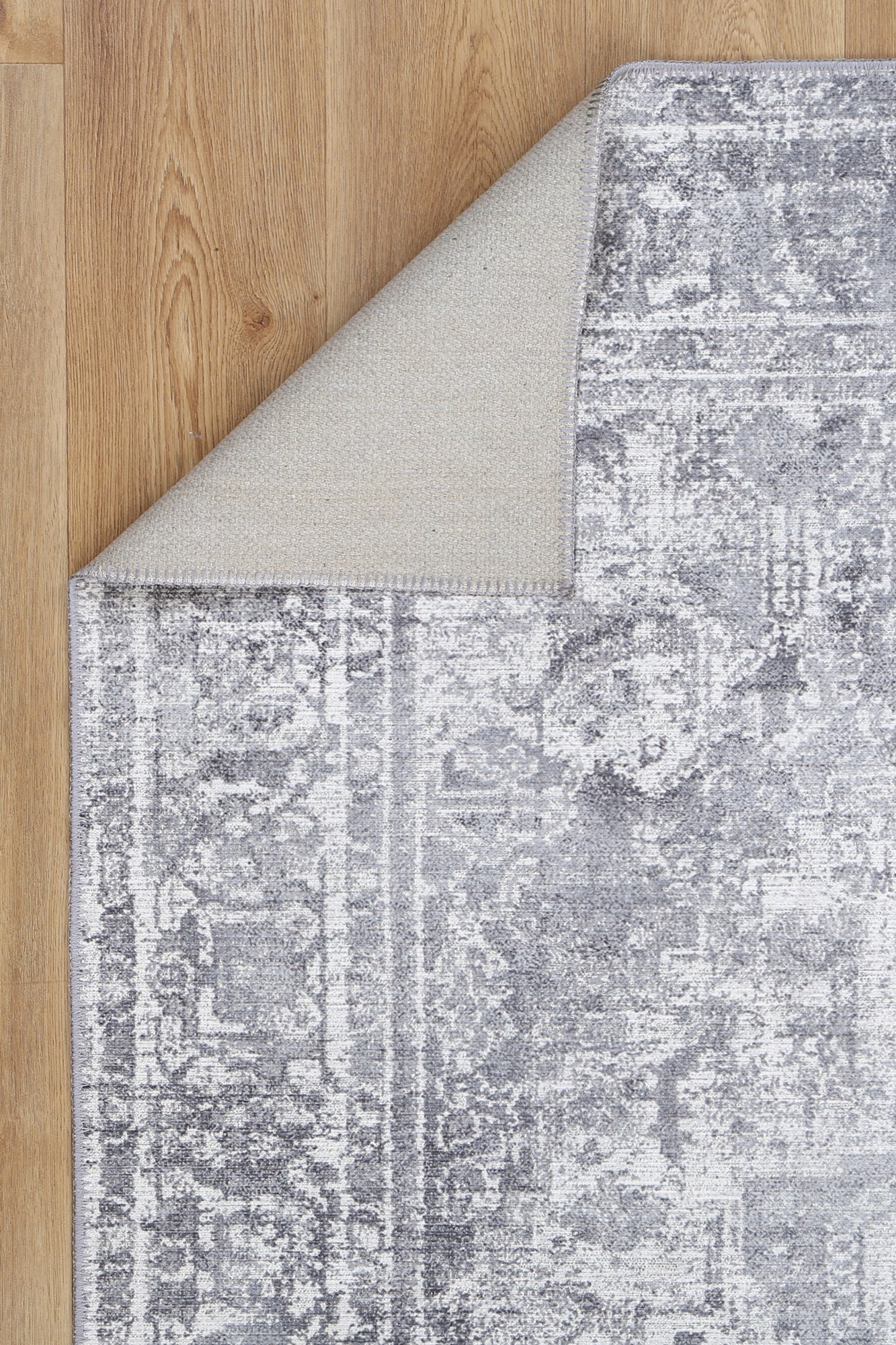 Distressed Vintage Chilaz in Grey Rug