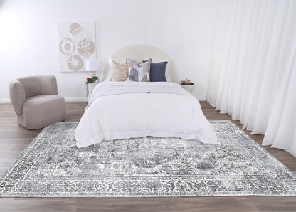 Distressed Vintage Chilaz in Grey Rug