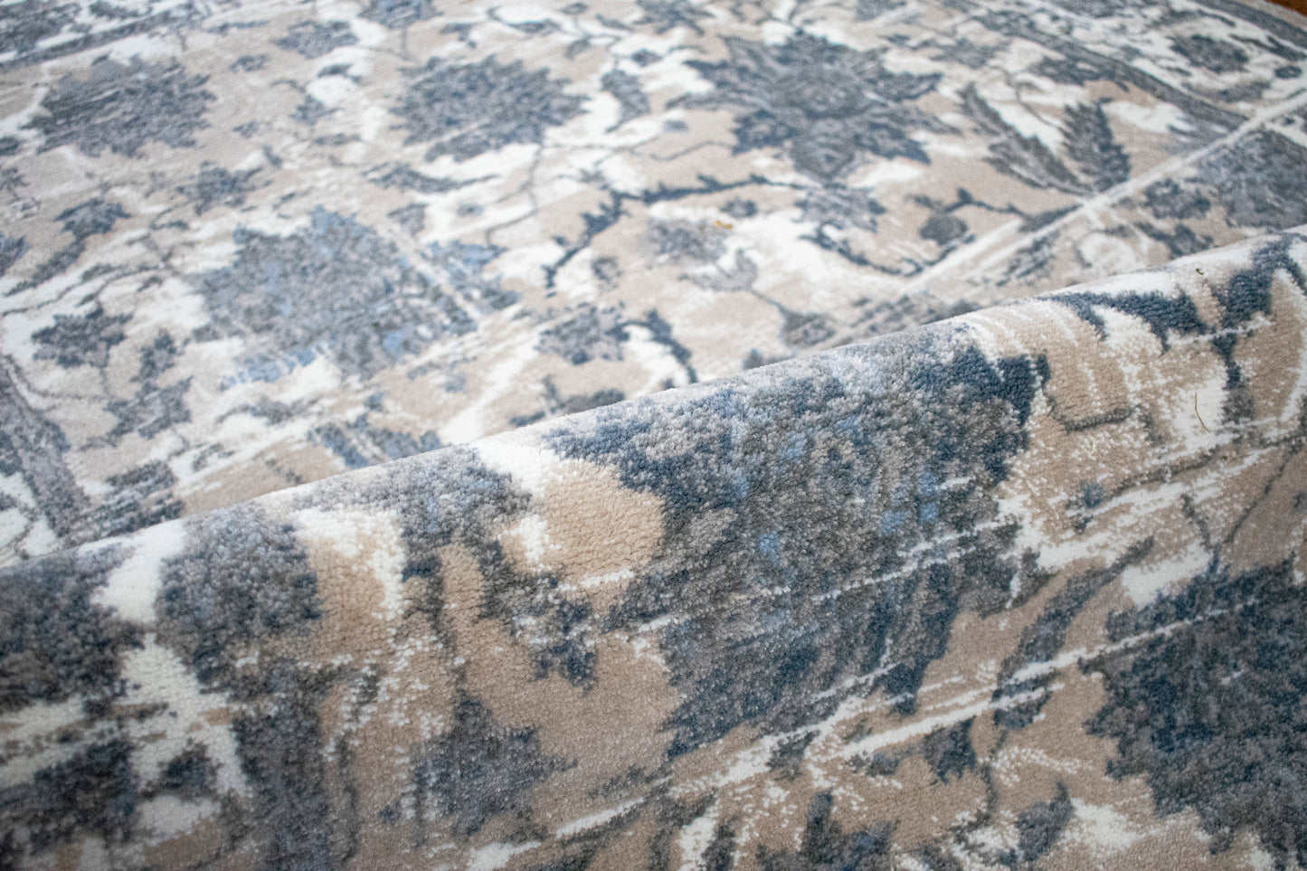 ROY's Home Alfombras de diseño de un nivel, patrón clásico: hilo marfil brillante, gris, beige y tostado 