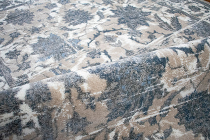 ROY's Home Alfombras de diseño de un nivel, patrón clásico: hilo marfil brillante, gris, beige y tostado 