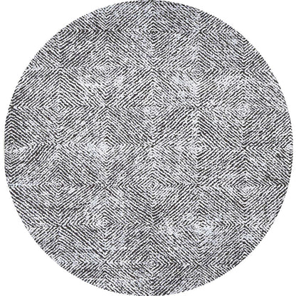 Contemporary Lauro in Grey : Round Rug