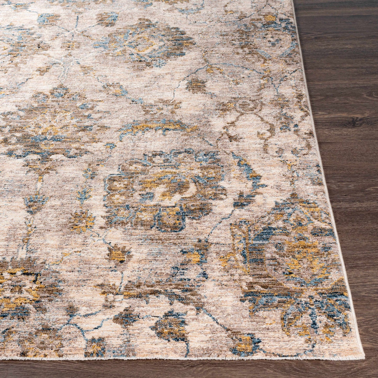 Morinville Teal Floral Rug