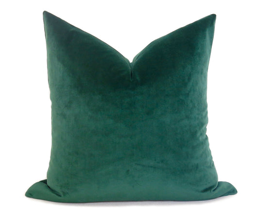 Plush Velvet Pillow Cover - Emerald Green