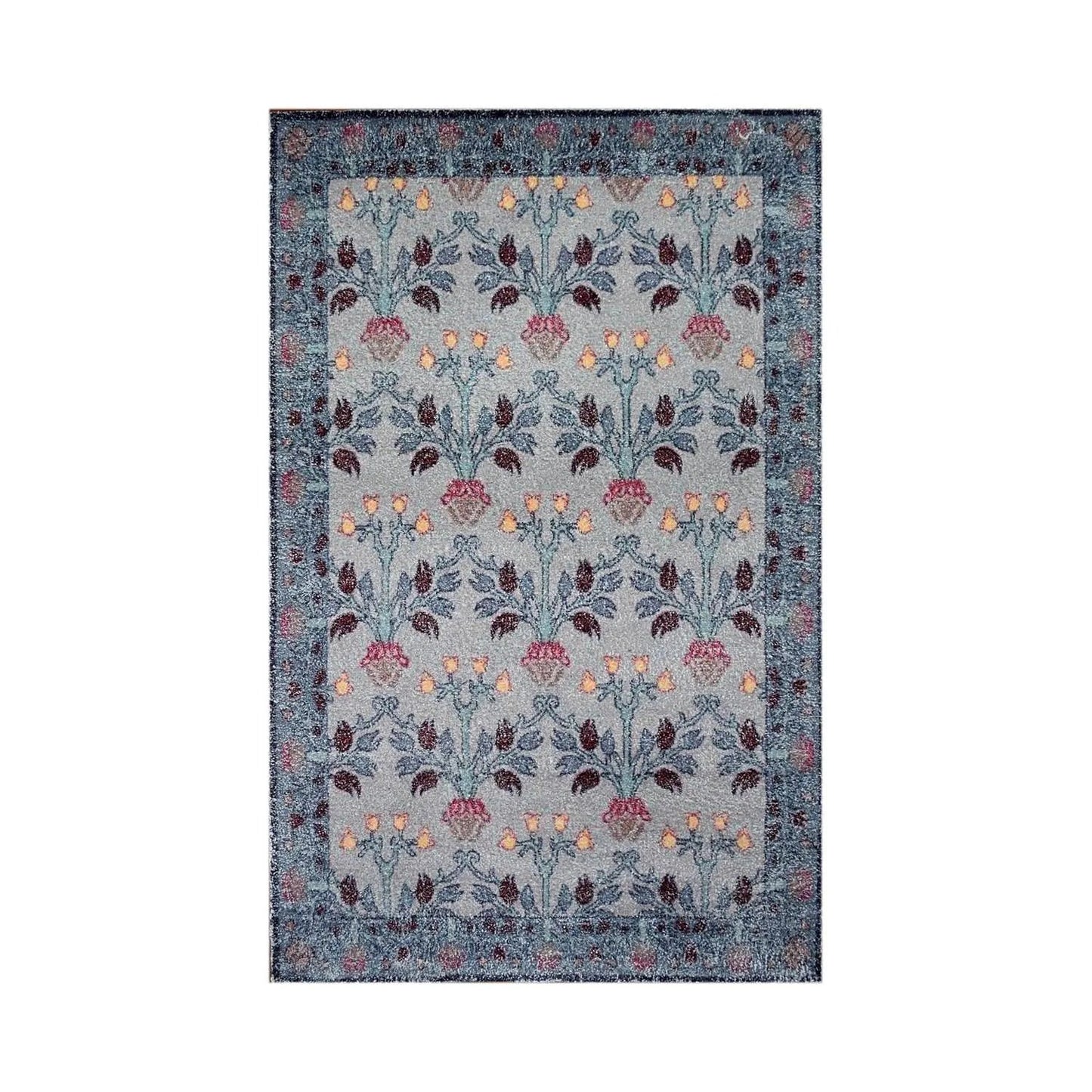 Multi Size Gray, Blue Handmade Hand Woven Polyester Traditional Oriental Area Rug