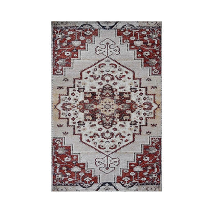 Multi Size Handmade Micro Printed Polyester Traditional Oriental Area Rug Beige, Taupe Color