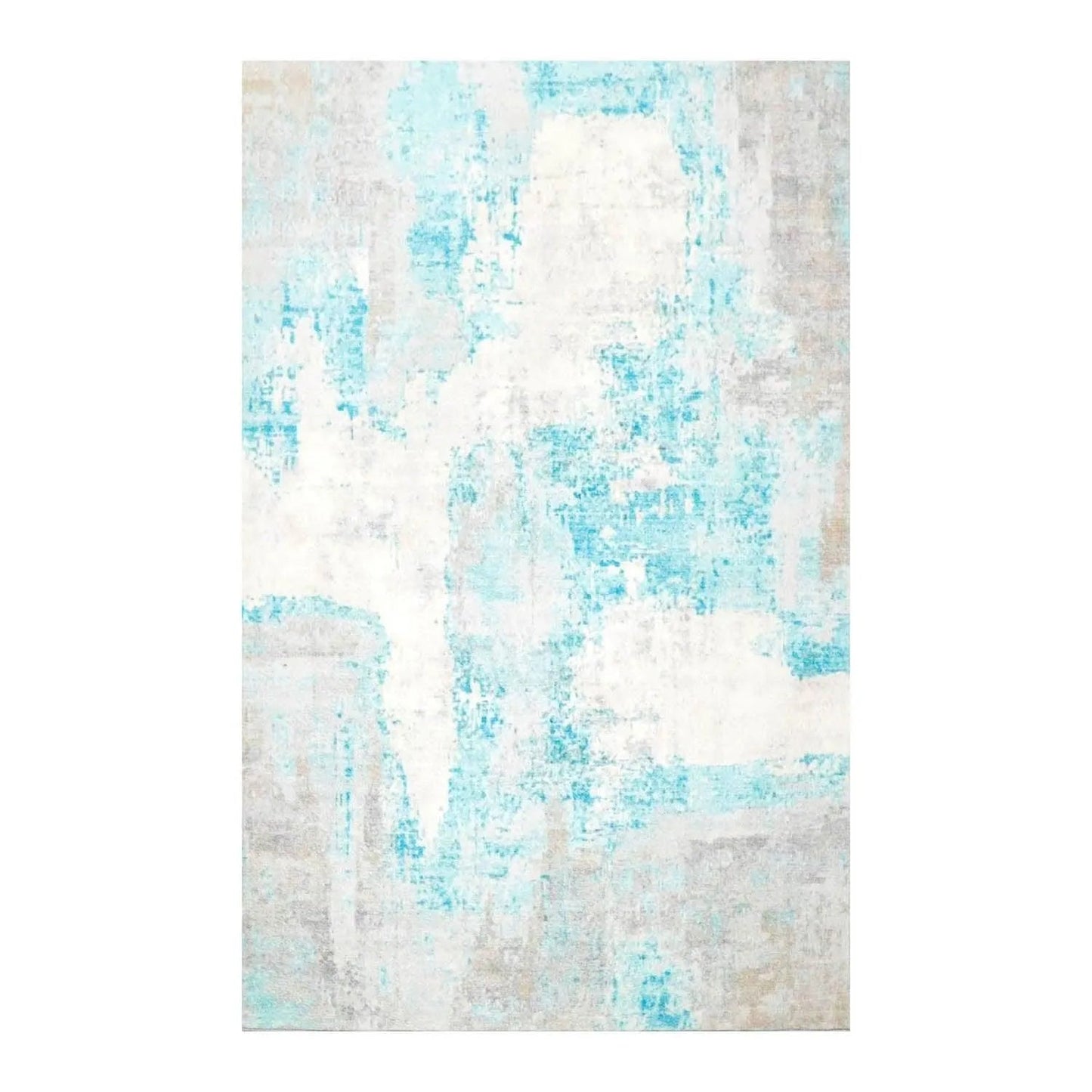 Multi Sizes Modern & Contemporary Velvety Soft Pile Oriental Area Rug Aqua, Beige Bastian