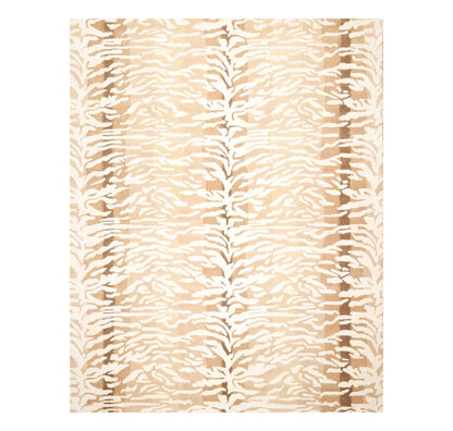 Multi Sizes Handmade 100% Wool Animal Print Tiger Modern Area Rug Ivory Beige