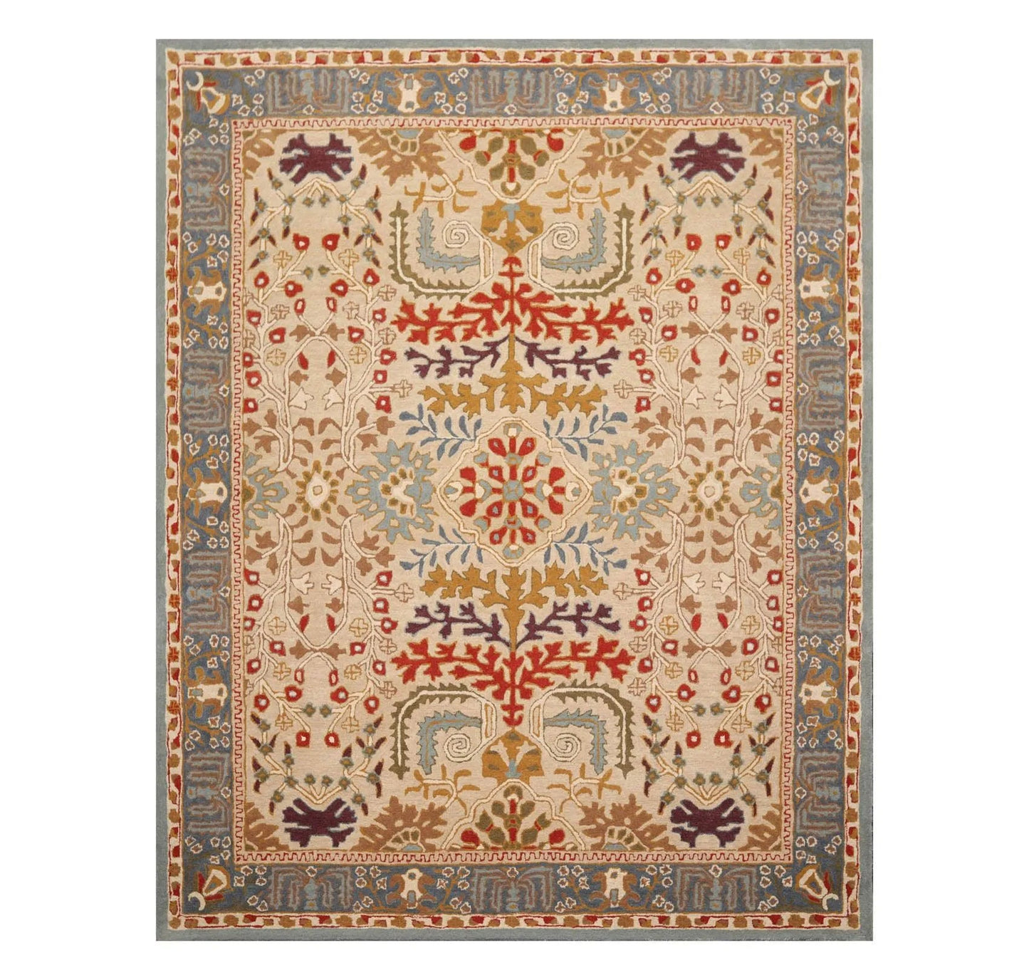 Multi Sizes Beige Handmade 100% Wool Arts & Craft Transitional Oriental Area Rug