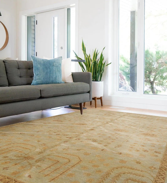 5’6” x 8’ Hand Knotted 100% Wool Transitional Oriental Area Rug Moss