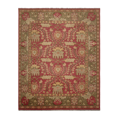 Multi Sizes Hand Knotted LoomBloom Muted Turkish Oushak 100% Wool Traditional Oriental Area Rug Raspberry, Sage Color