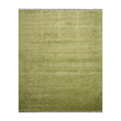 Multi Sizes Green Hand Loomed Wool Plain Solid Minimalist Modern Area Rug