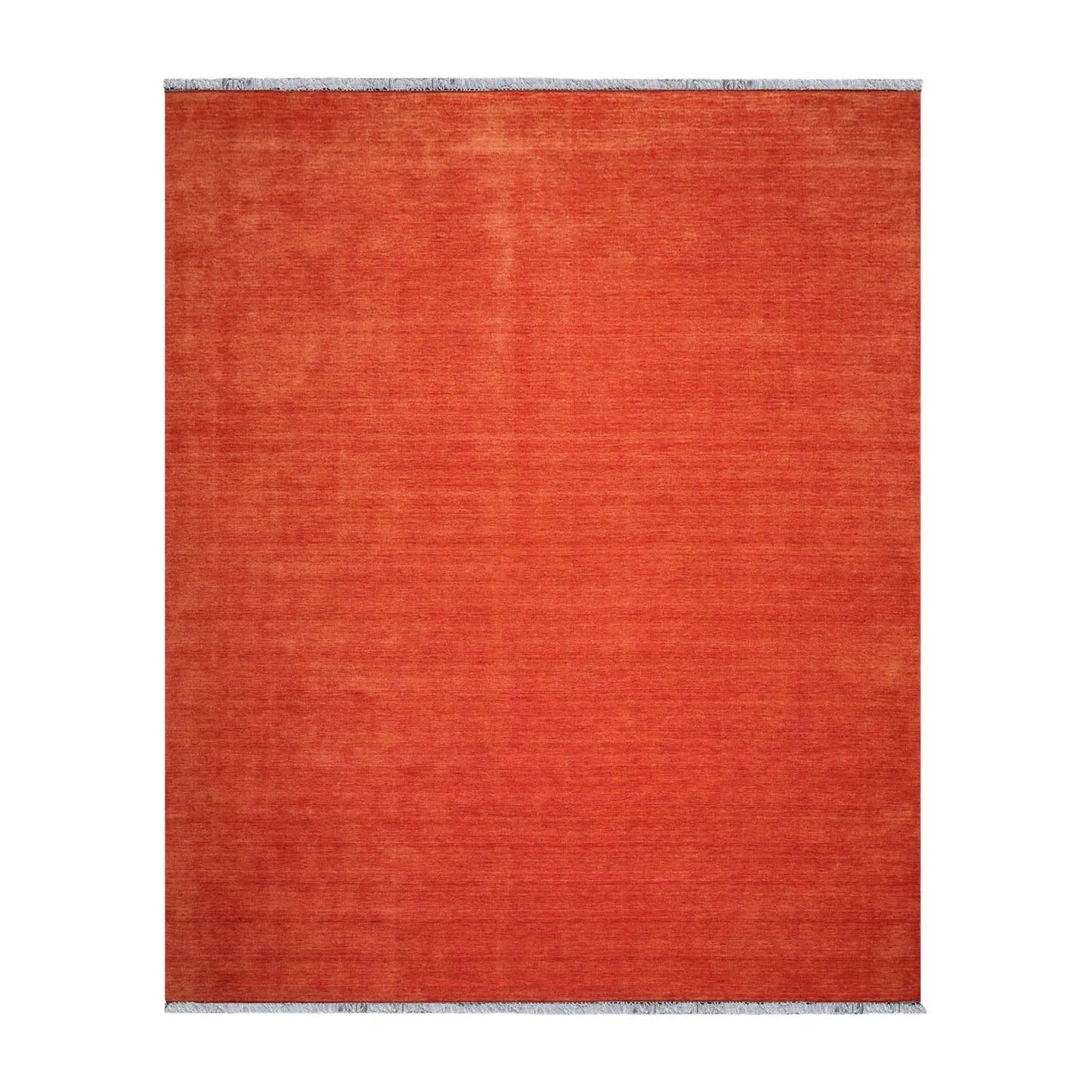 Multi Sizes Hand Loomed wool Plain Solid Minimalist Area Rug Burnt Orange