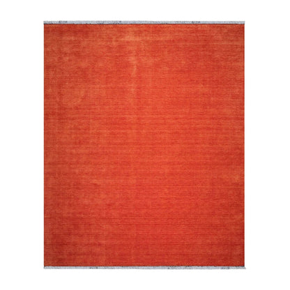 Multi Sizes Hand Loomed wool Plain Solid Minimalist Area Rug Burnt Orange