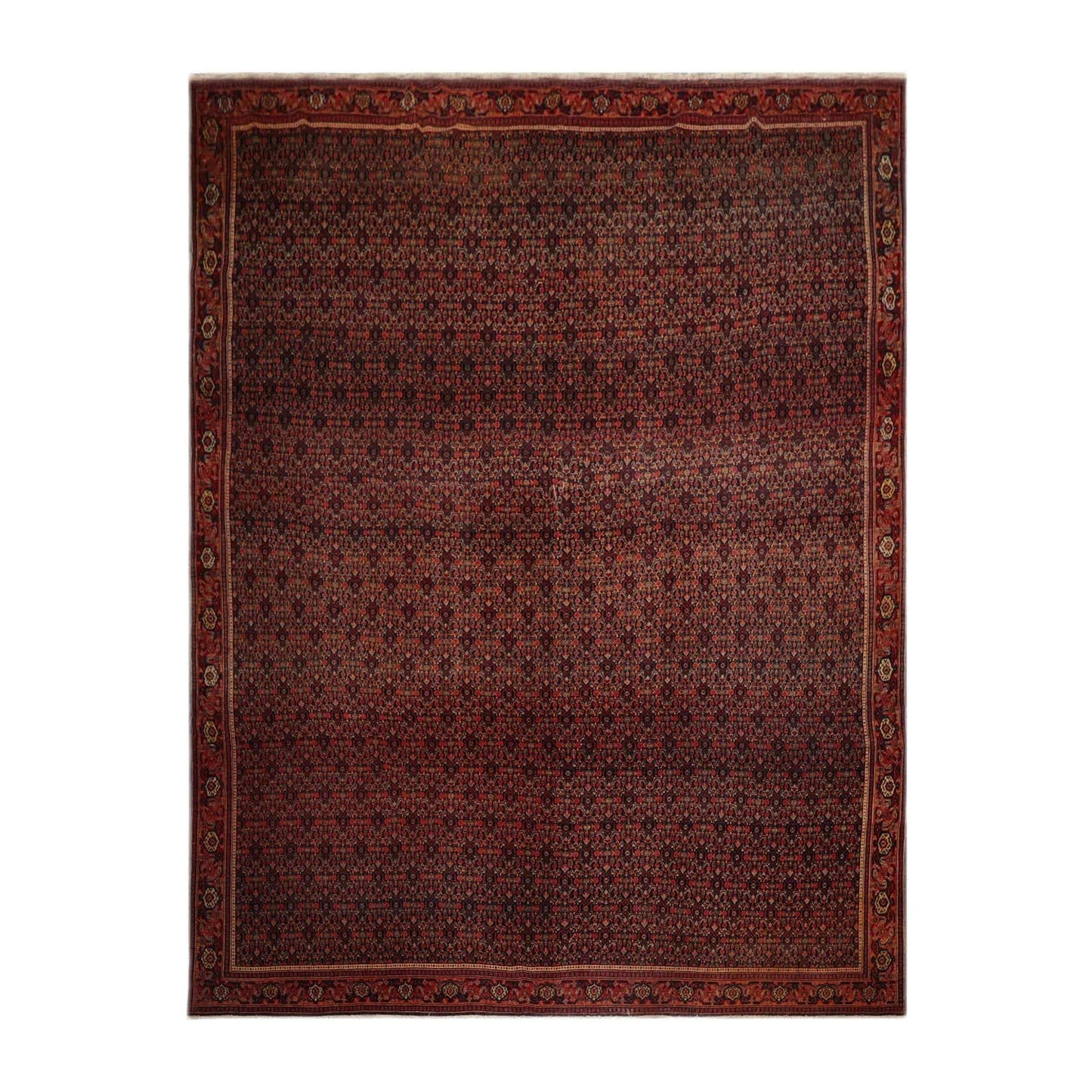 10' x13' 2'' Hand Knotted Persian 100% Wool Antique  Traditional  Oriental Area Rug Black,Orange Color