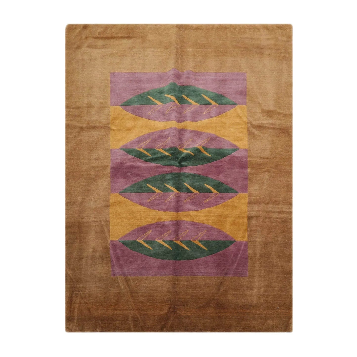 5' 2''x7'Hand Knotted Tibetan 100% Wool Michaelian & Kohlberg Traditional Oriental Area Rug Lavander, Gold Color