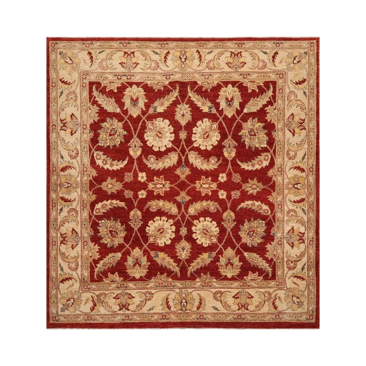 6x9 Rust, Beige Hand Knotted Persian 100% Wool Chobi Peshawar Traditional  Oriental Area Rug