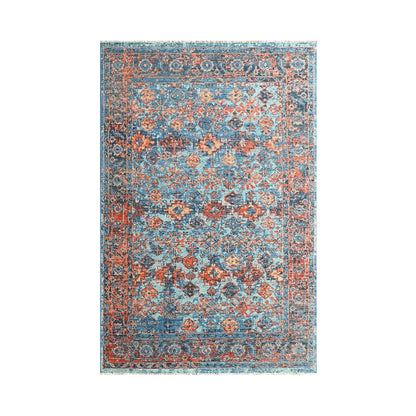 Multi Size Blue, Burnt Orange Hand Knotted Arts & Crafts 100% Wool Turkish Oushak Traditional Oriental Area Rug