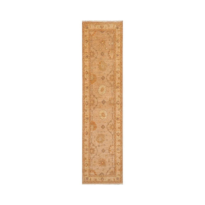 2'8''x10'8'' Tan, Caramel Hand Knotted 100% Wool Peshawar Traditional Oriental Area Rug Runner