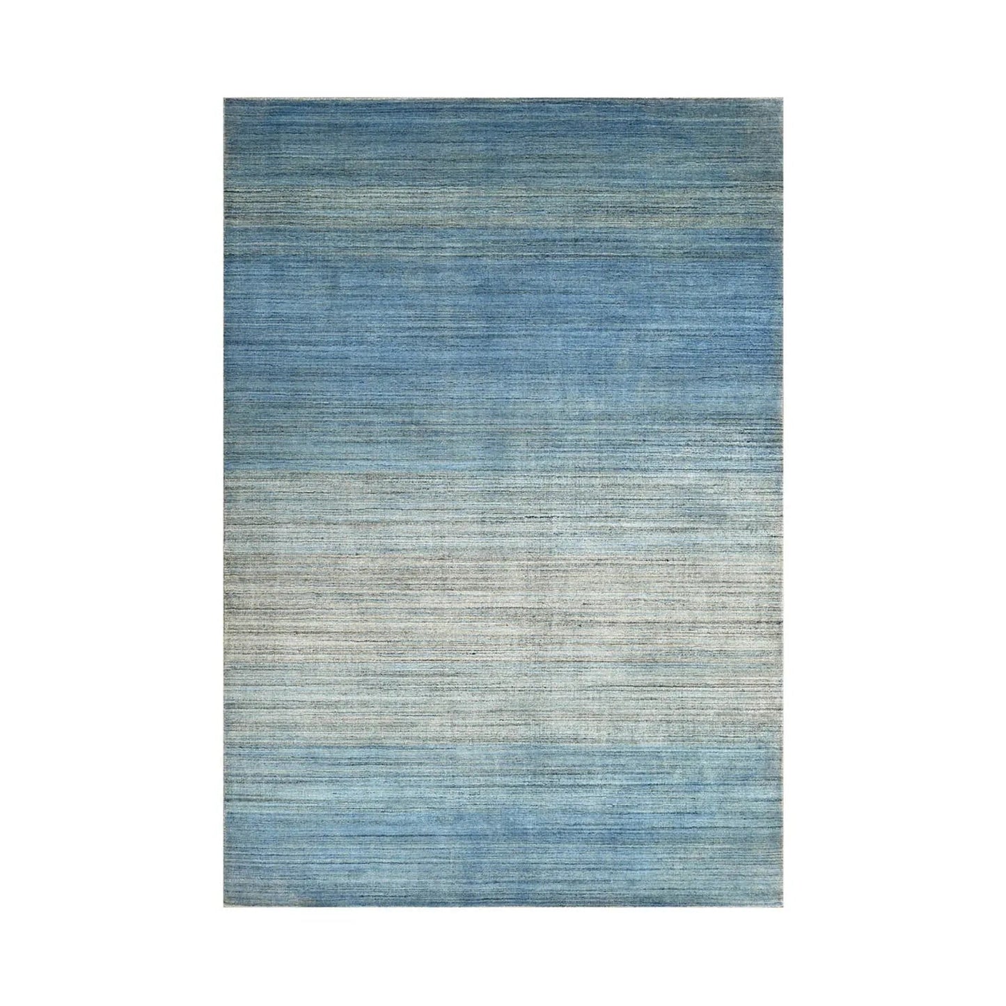 Multi Size Gray, Blue Hand Knotted Tibetan 100% Wool Modern & Contemporary Oriental Area Rug