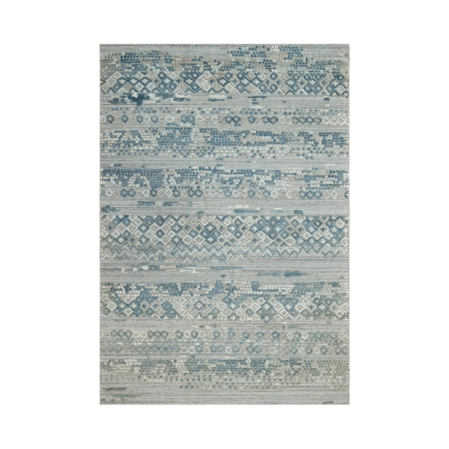 6x9 Gray LoomBloom Hand Knotted Modern & Contemporary Textured Tibetan 100% Wool Oriental Area Rug