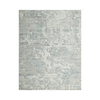 Multi Size Tone On Tone Gray Hand Knotted Tibetan Wool/Bamboo Silk Modern & Contemporary Oriental Area Rug