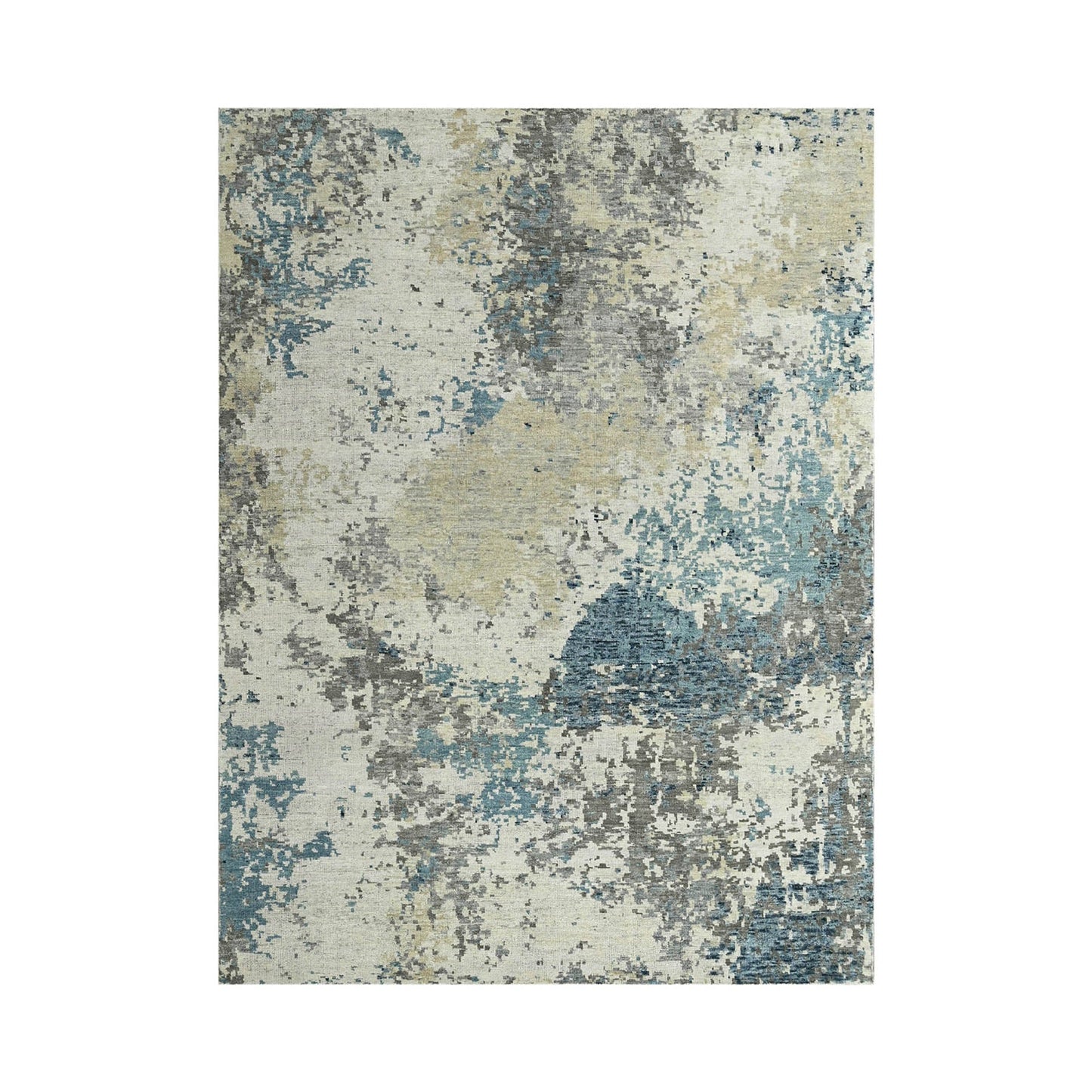 Multi Size Gray LoomBloom Hand Knotted Modern Abstract Tibetan 100% Wool Oriental Area Rug