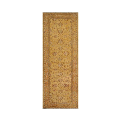 4'7''x12'5'' Runner Beige, Gold Hand Knotted Persian 100% Wool Chobi Peshawar Traditional  Oriental Area Rug