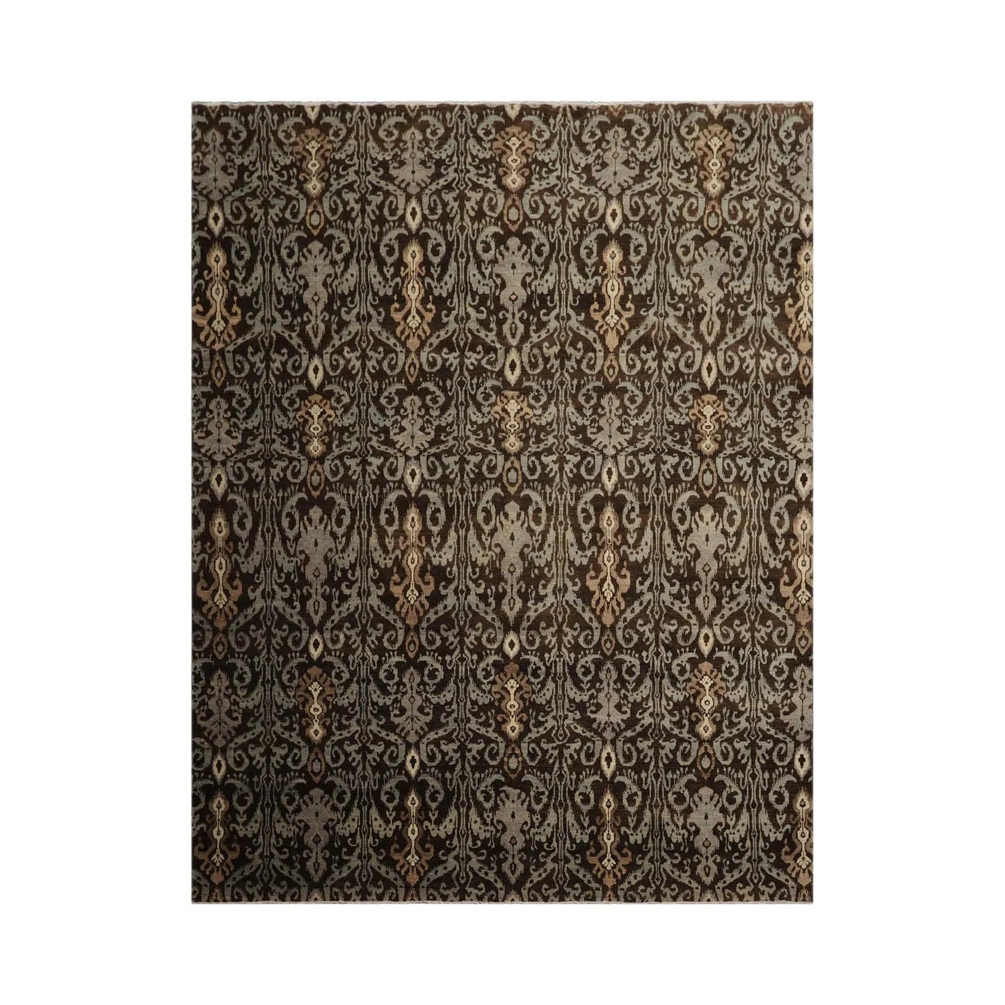 8x10 Brown Hand Knotted Tibetan 100% Wool Transitional Oriental Area Rug