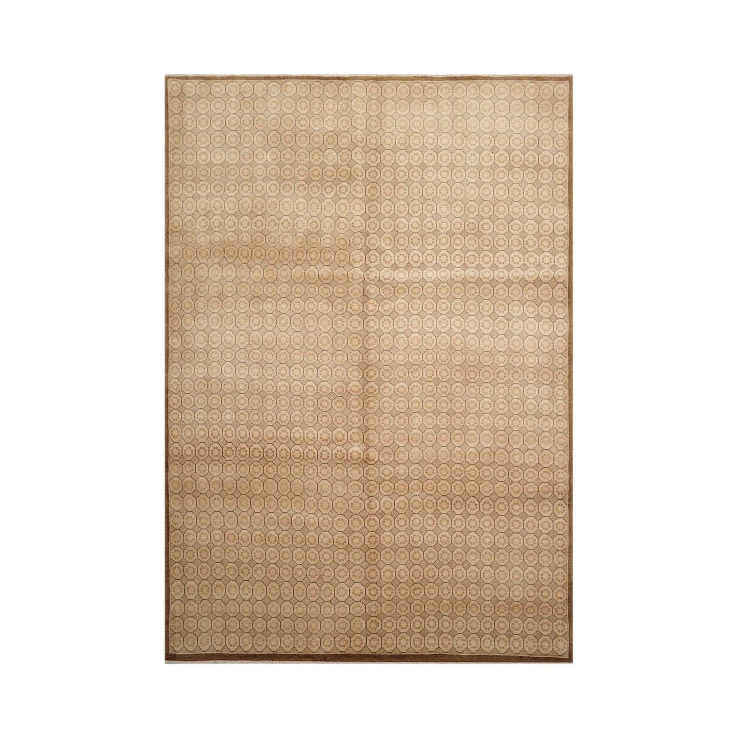 6x9 Beige Hand Knotted Tibetan 100% Wool Michaelian & Kohlberg Modern & Contemporary Oriental Area Rug