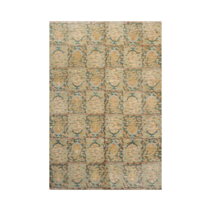 6x9 Aqua Hand Knotted Tibetan 100% Wool Tibetan Traditional Oriental Area Rug