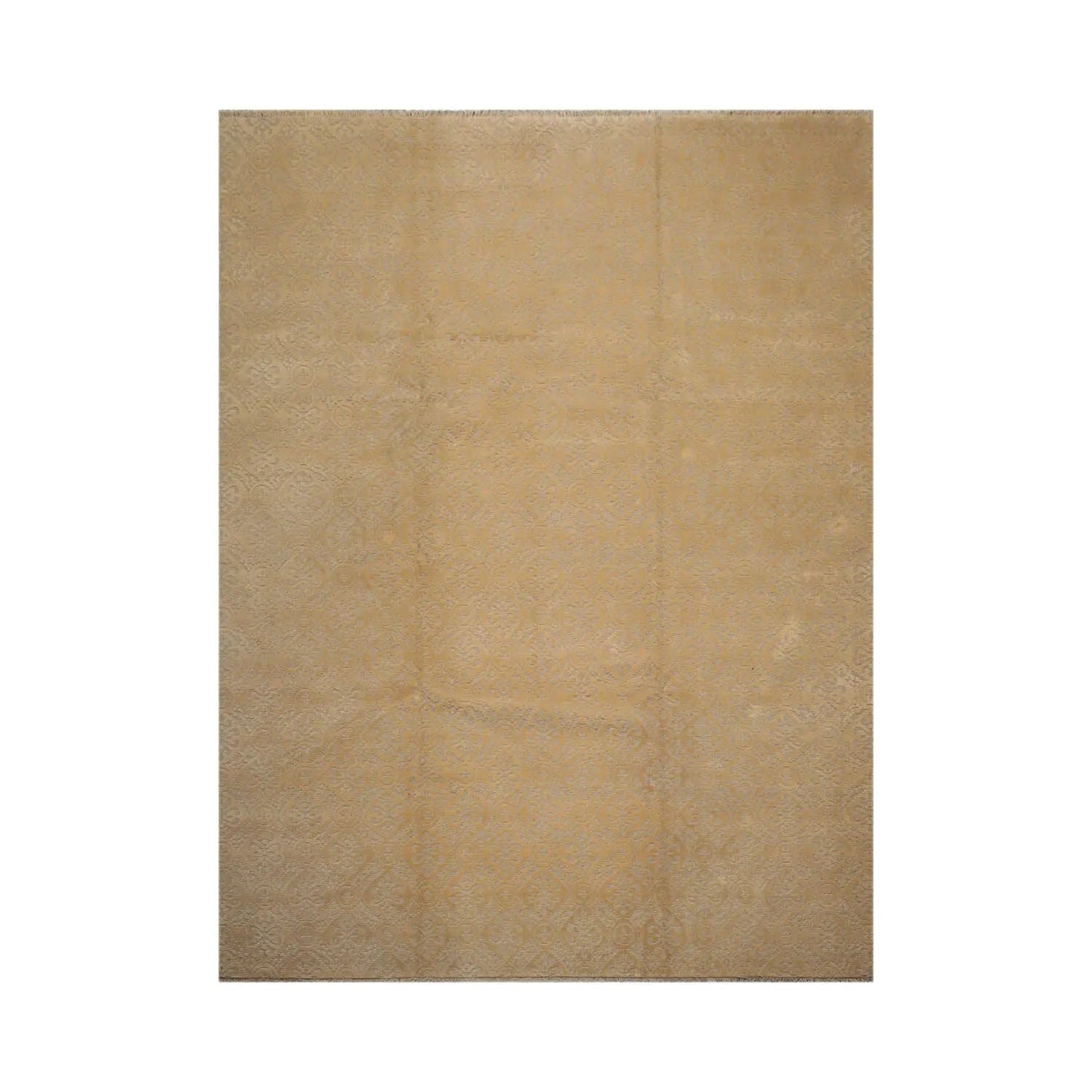9x12 Gray Hand Knotted Tibetan Wool and Silk Modern & Contemporary Oriental Area Rug