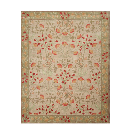 Multi Sizes Handmade Transitional Wool Botanical Floral Area Rug Beige