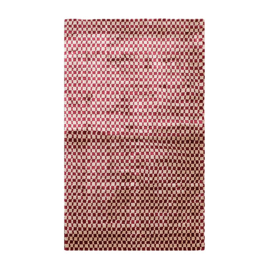 3 x 5 Hand Tufted Bamboo Silk Oriental Area Rug Cranberry, Beige Color