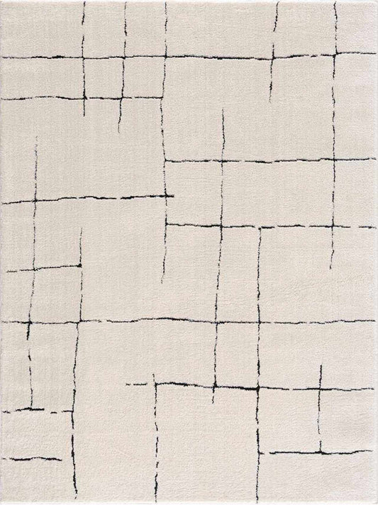 Koume Beige Maze Area Rug