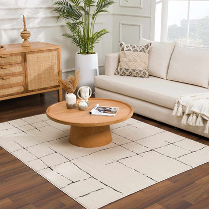 Koume Beige Maze Area Rug