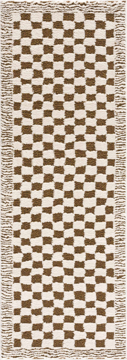 Leryn Brown Checkered Plush Rug