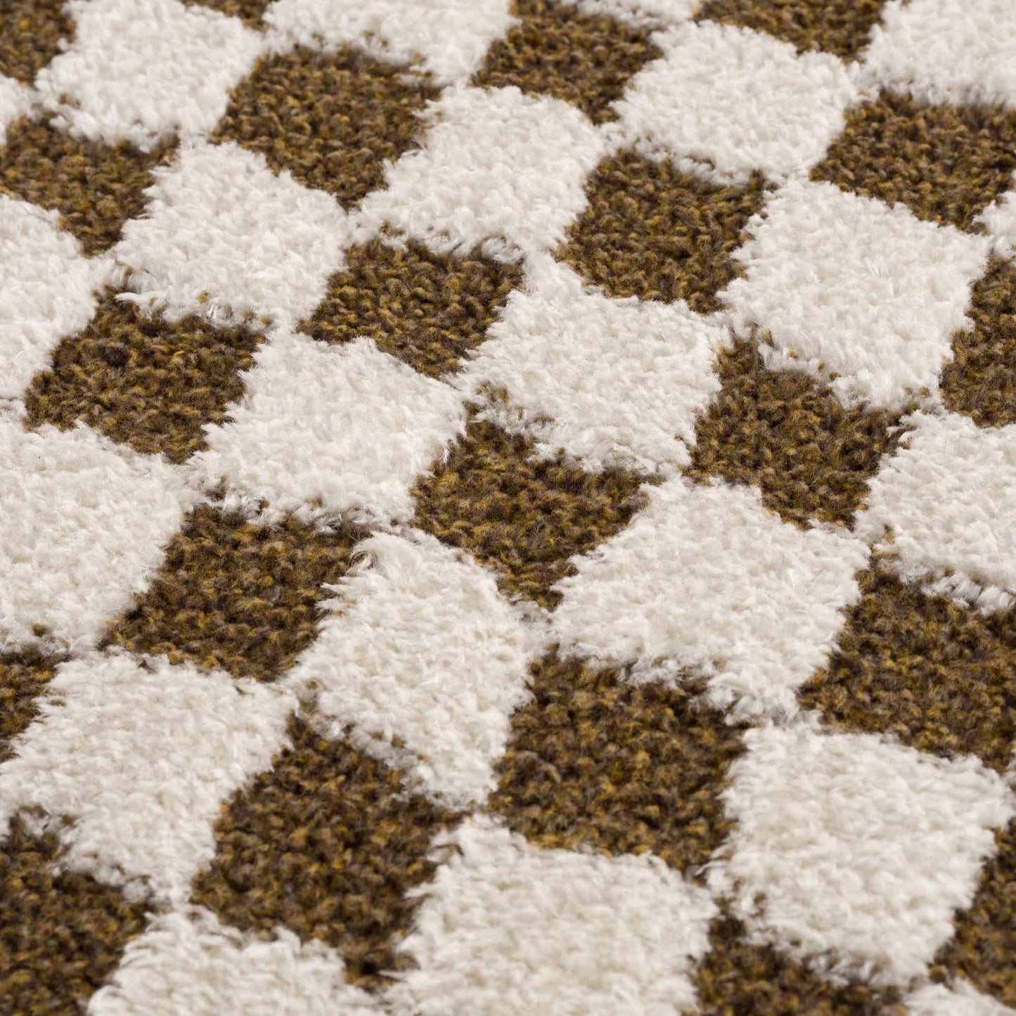 Leryn Brown Checkered Plush Rug